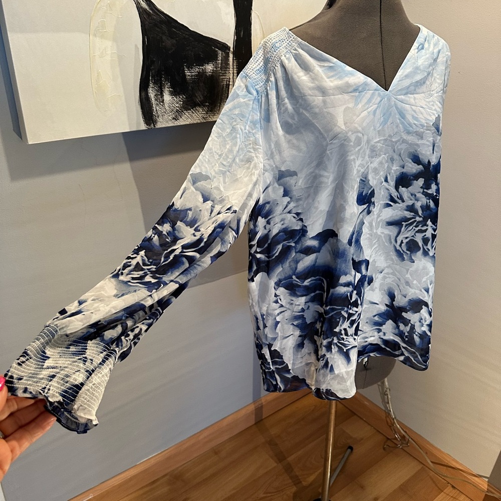Floral Blue Women's Top